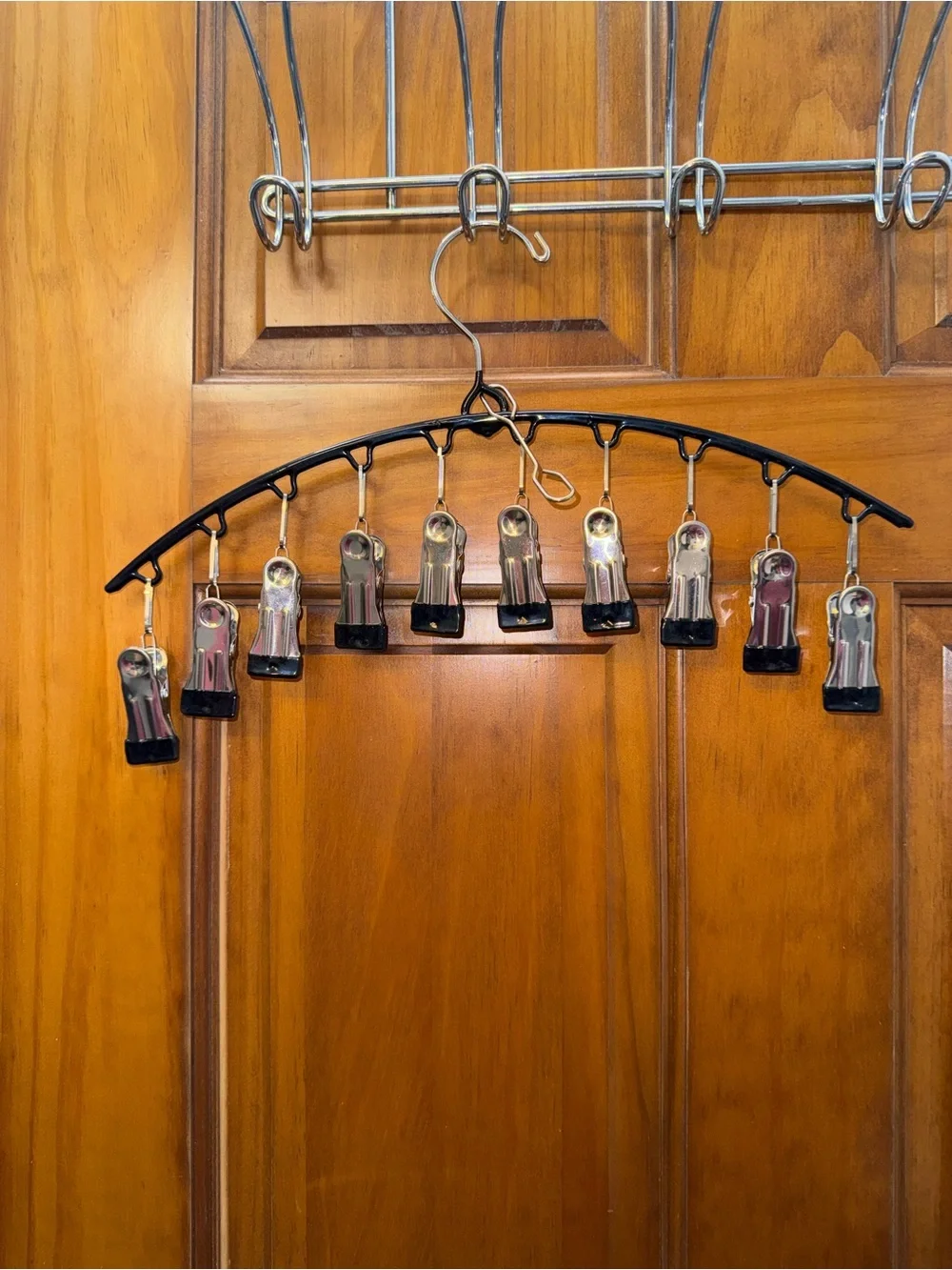 Black Multi-Clip Hanging Display Rack - Brand Unknown